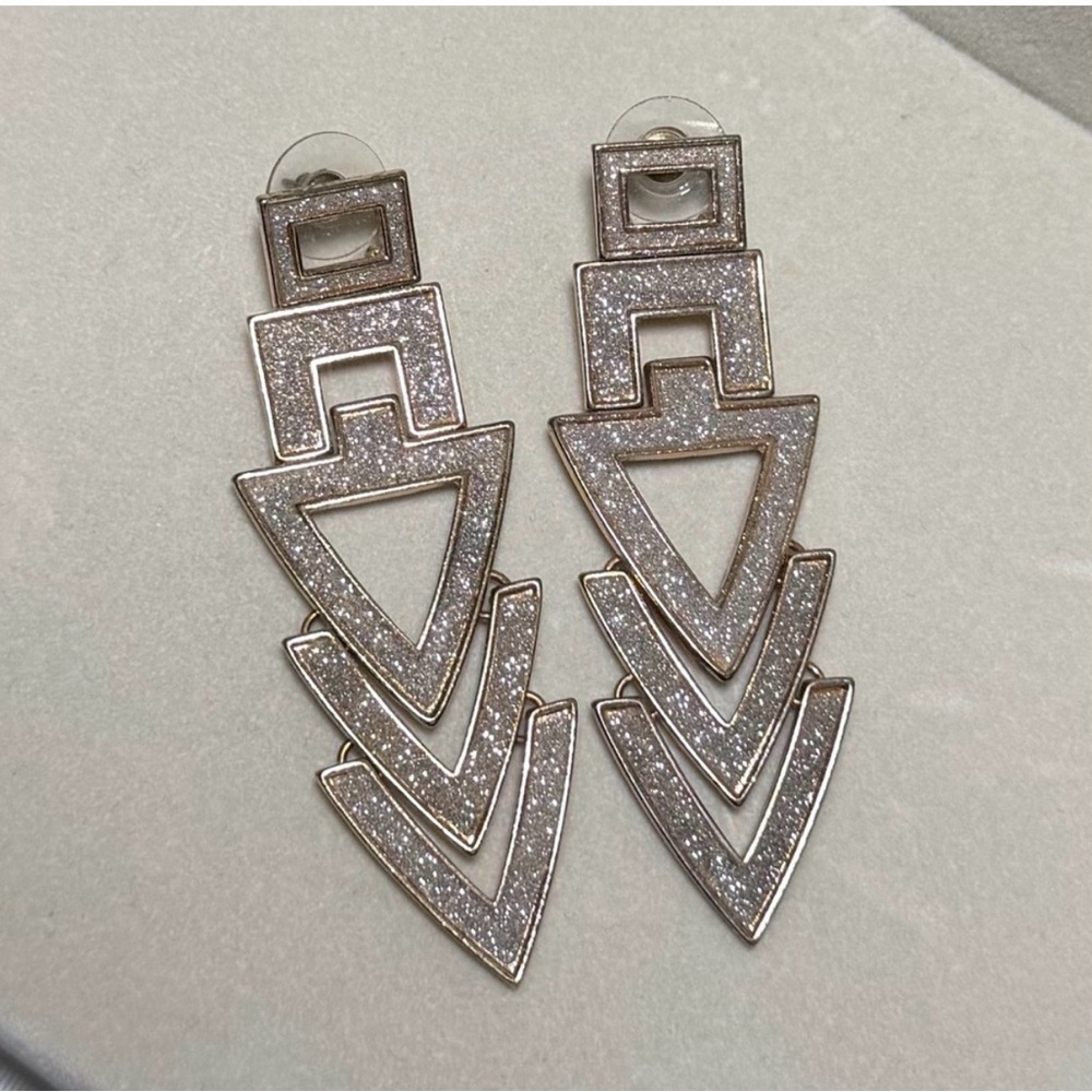 Swarovski Crysgal Geometric Gold Earrings